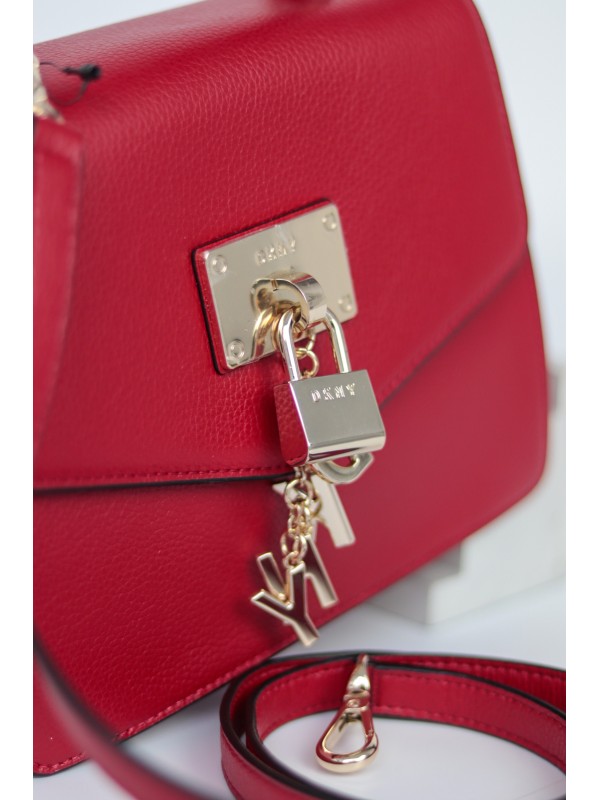 Cумка DKNY Elissa Top Handle Leather Satchel Red