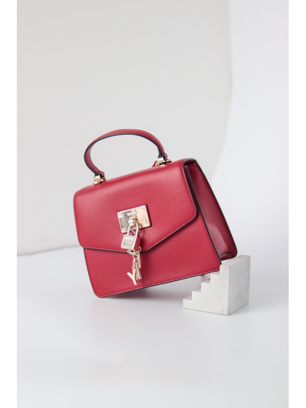 Cумка DKNY Elissa Top Handle Leather Satchel Red