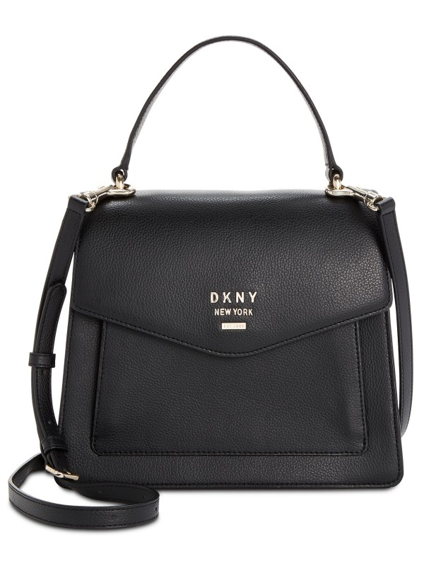 DKNY Whitney Leather North South medium Black