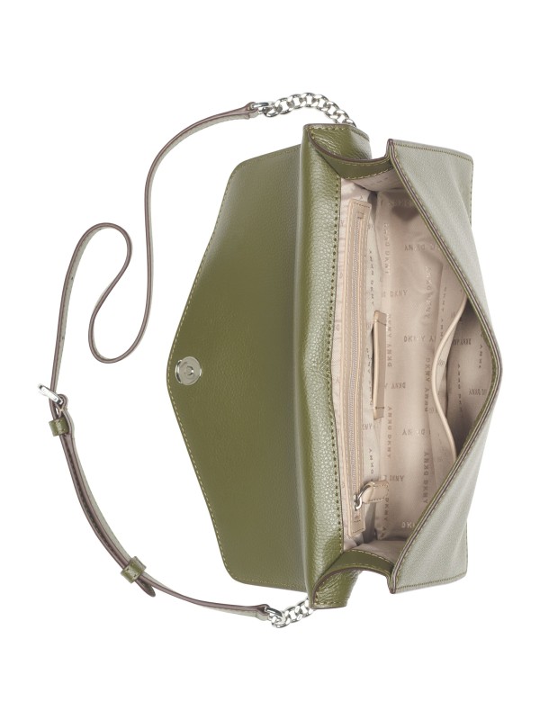 Cумка DKNY Elissa Pebbled Leather Shoulder Bag Olive