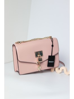 Cумка DKNY Elissa Pebbled Leather Shoulder Bag Pink