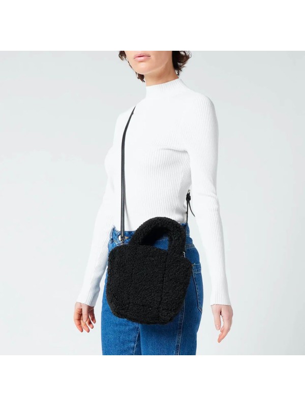 Cумка DKNY Poppy Mini Faux Shearling Tote Меховая Чорна