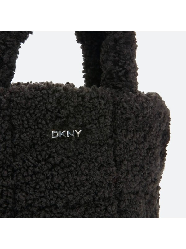 Cумка DKNY Poppy Mini Faux Shearling Tote Меховая Чорна