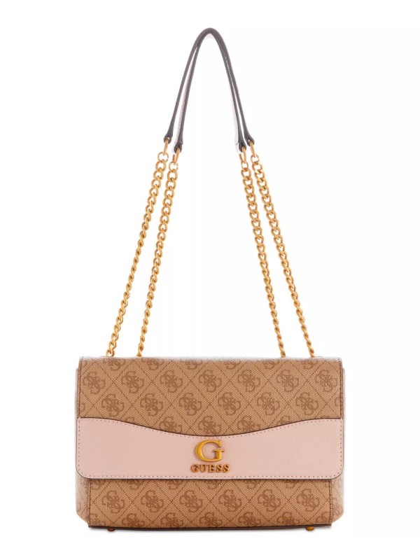 Cумка GUESS Nell 4G Logo Basique Crossbody Flap brown rose