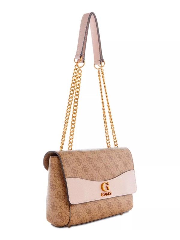 Cумка GUESS Nell 4G Logo Basique Crossbody Flap brown rose