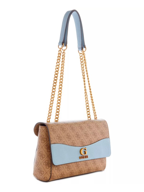 Cумка GUESS Nell 4G Logo Basique Crossbody Flap brown blue