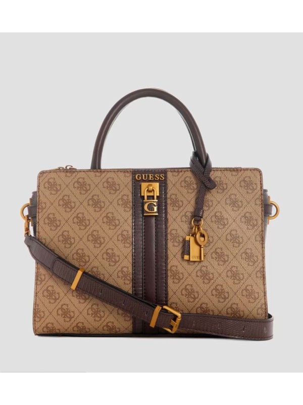 Cумка Guess Ginevra Logo Elite Society Satchel Brown Logo