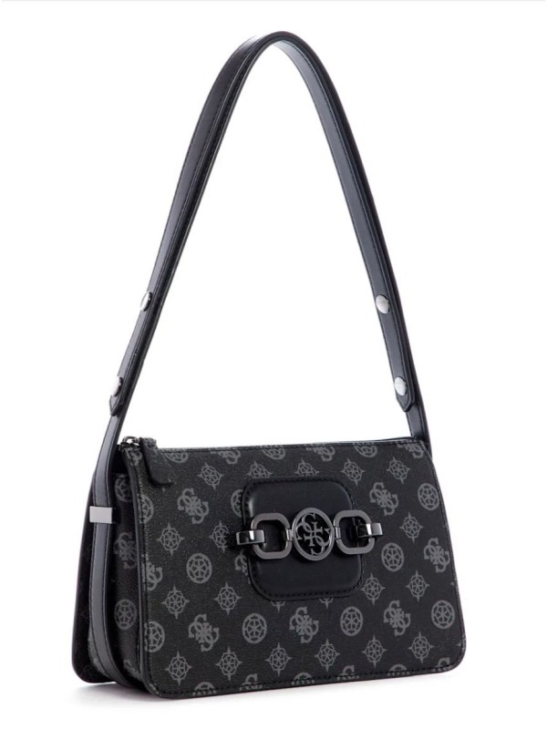 Cумка Guess Hensely Zip-Top Logo Shoulder Bag Charcoal