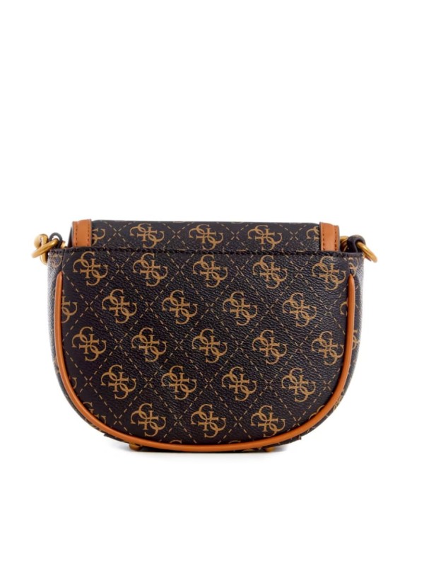 Cумка Guess Izzy Logo Mini Crossbody Brown logo/Cognac