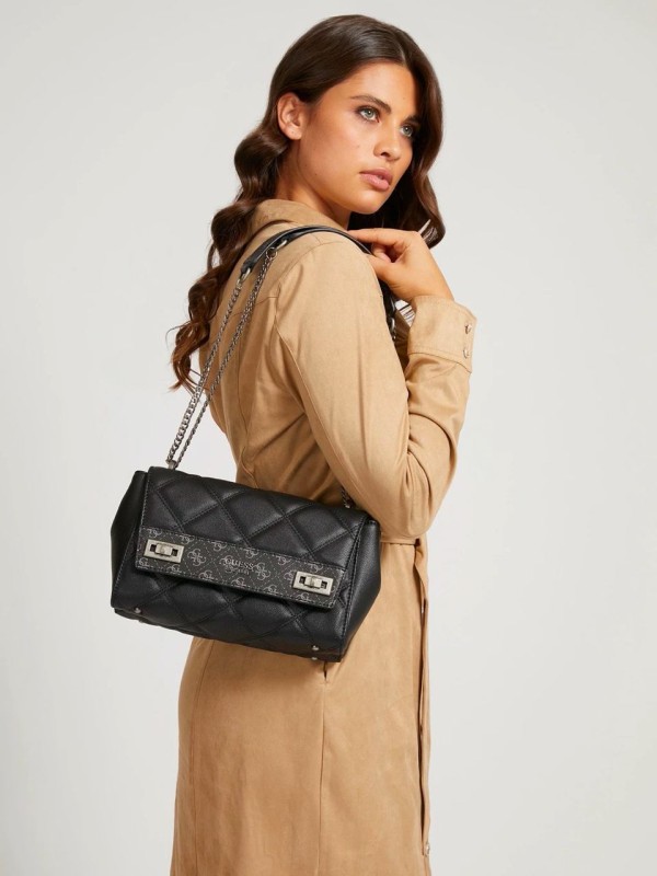 Cумка Guess Katey Quilted Shoulder Bag Charcoal