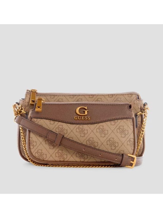 Cумка Guess Nell Logo Double Pouch Crossbody Light vintage