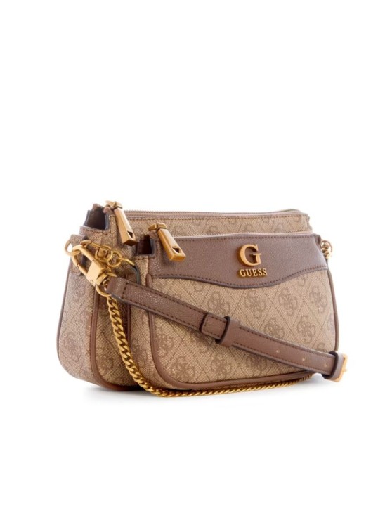 Cумка Guess Nell Logo Double Pouch Crossbody Light vintage