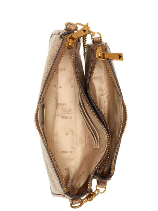 Cумка Guess Nell Logo Double Pouch Crossbody Light vintage