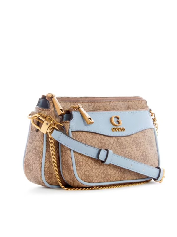 Cумка Guess Nell Logo Double Pouch Crossbody Light vintage