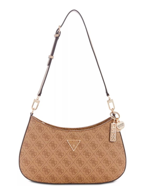 Cумка GUESS Noelle Small Top Zip 4G Logo Monogram Shoulder Bag Light brown