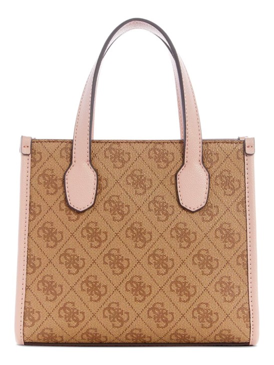 Cумка GUESS Silvana 4G Basique Logo Mini Double Compartment Crossbody Tote brown+rose
