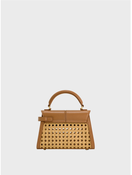 Сумка JW Pei Elise Faux Bamboo Woven Top Handle Brown