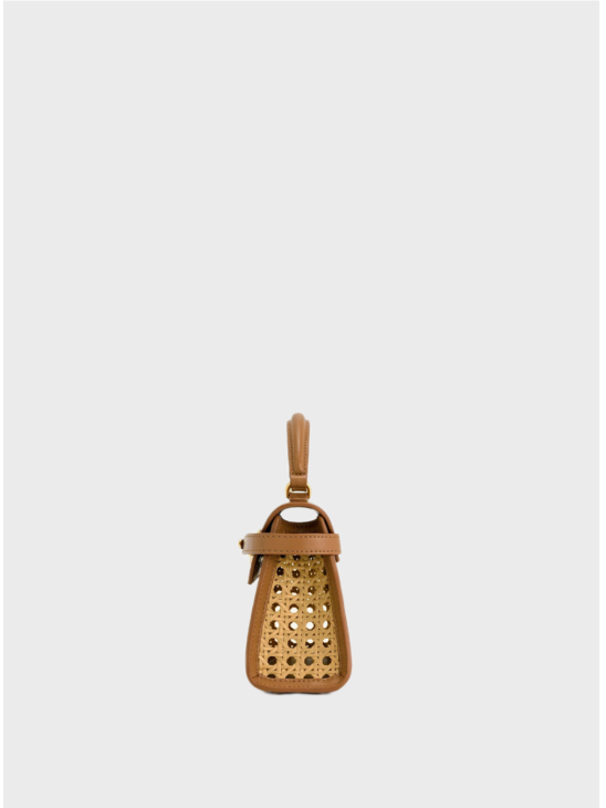 Сумка JW Pei Elise Faux Bamboo Woven Top Handle Brown