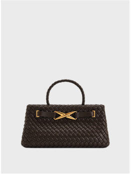 Cумка JW Pei Elora Woven Tote Bag Dark Brown