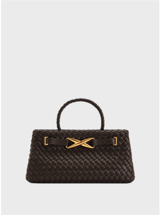 Cумка JW Pei Elora Woven Tote Bag Dark Brown