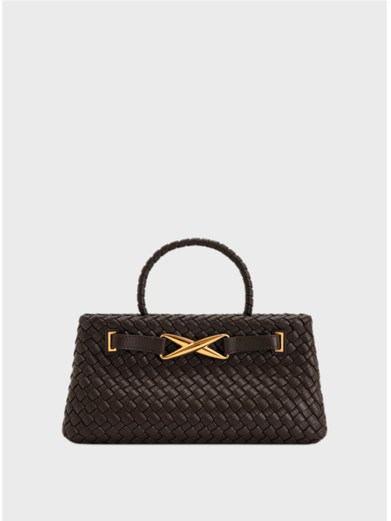 Cумка JW Pei Elora Woven Tote Bag Dark Brown