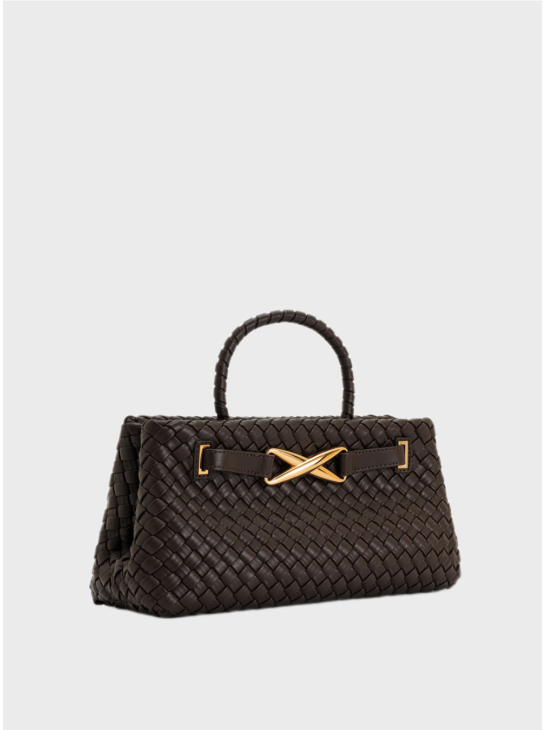 Cумка JW Pei Elora Woven Tote Bag Dark Brown