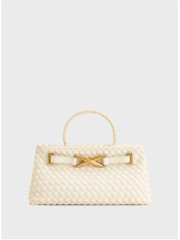 Сумка JW Pei Elora Woven Tote Bag White