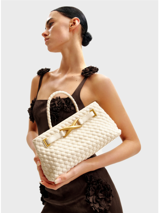 Сумка JW Pei Elora Woven Tote Bag White