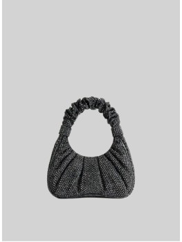 Сумка JW Pei Gabbi Artificial Crystal Ruched Hobo Handbag Gray