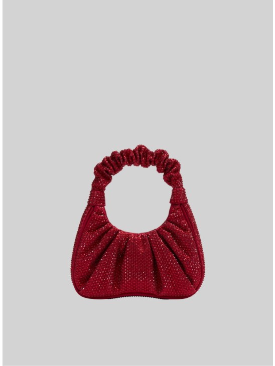 Сумка JW Pei Gabbi Artificial Crystal Ruched Hobo Handbag Red