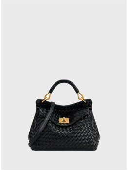 Сумка JW Pei Lucia Classic Top Handle Woven Black