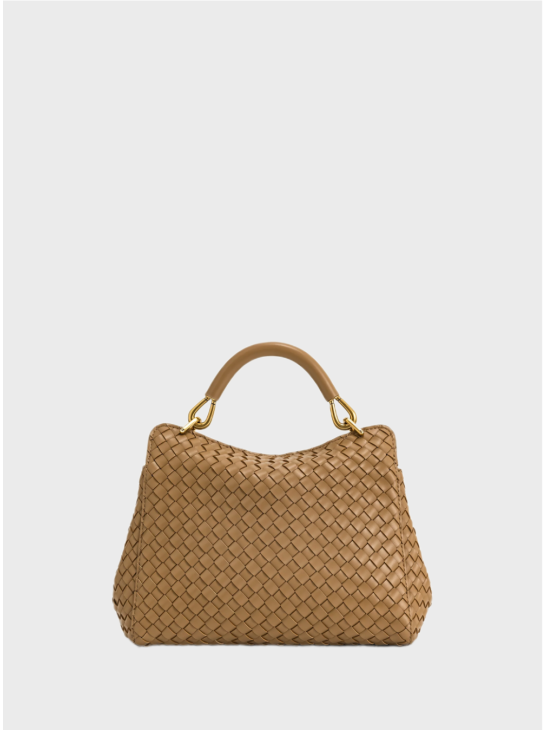 Сумка JW Pei Lucia Classic Top Handle Woven Brown