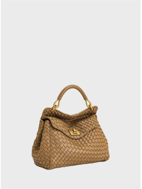 Сумка JW Pei Lucia Classic Top Handle Woven Brown