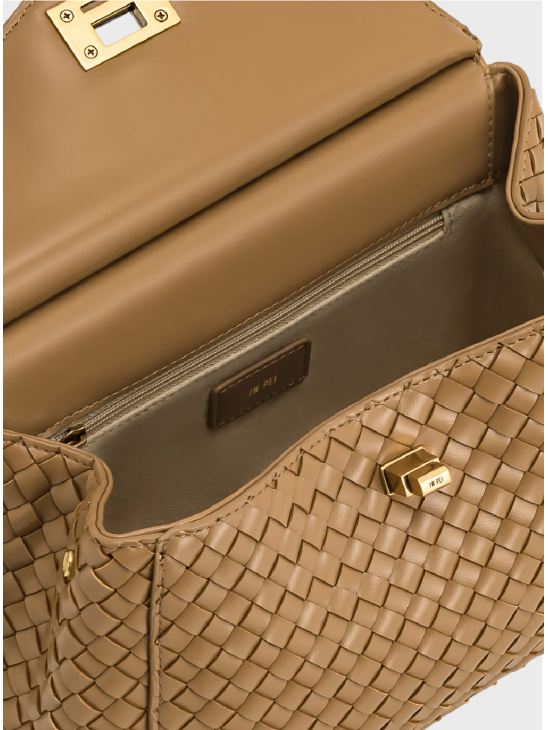 Сумка JW Pei Lucia Classic Top Handle Woven Brown