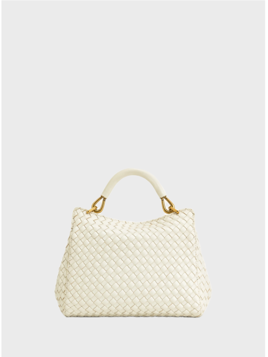 Сумка JW Pei Lucia Classic Top Handle Woven White