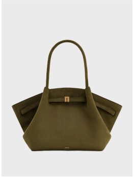 Cумка JW Pei Hana Medium Faux Suede Tote Dark Olive
