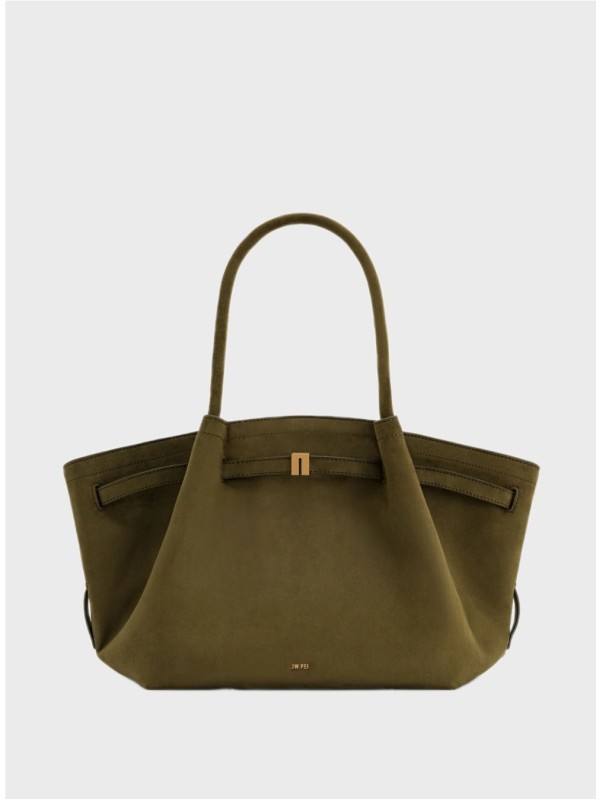 Сумка JW Pei Hana Medium Faux Suede Tote Dark Olive