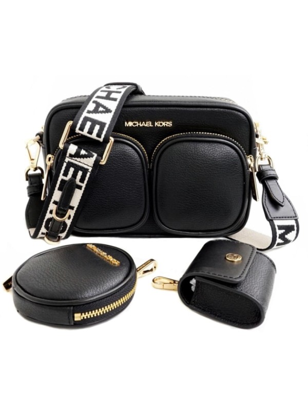 Сумка Michael Kors Jet Set Medium Leather Crossbody Bag Black