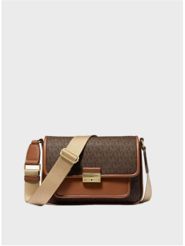Сумка Michael Kors Bradshaw Medium Signature Messenger Brown Logo