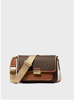 Сумка Michael Kors Bradshaw Medium Signature Messenger Brown Logo