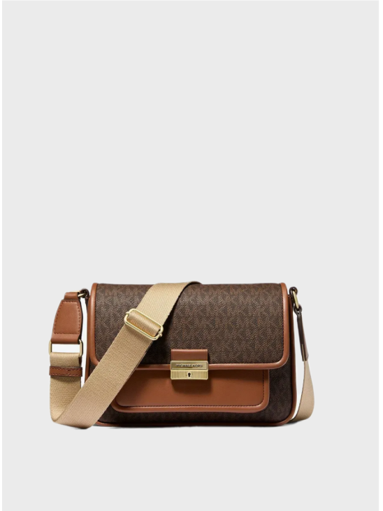 Сумка Michael Kors Bradshaw Medium Signature Messenger Brown Logo