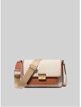 Сумка Michael Kors Bradshaw Medium Signature Messenger Vanilla Logo
