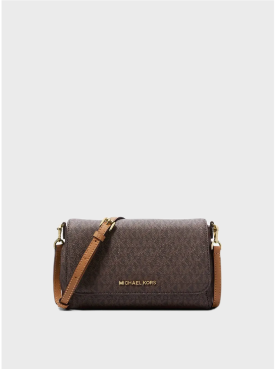 Сумка Michael Kors Convertible Pouchette Brown Logo
