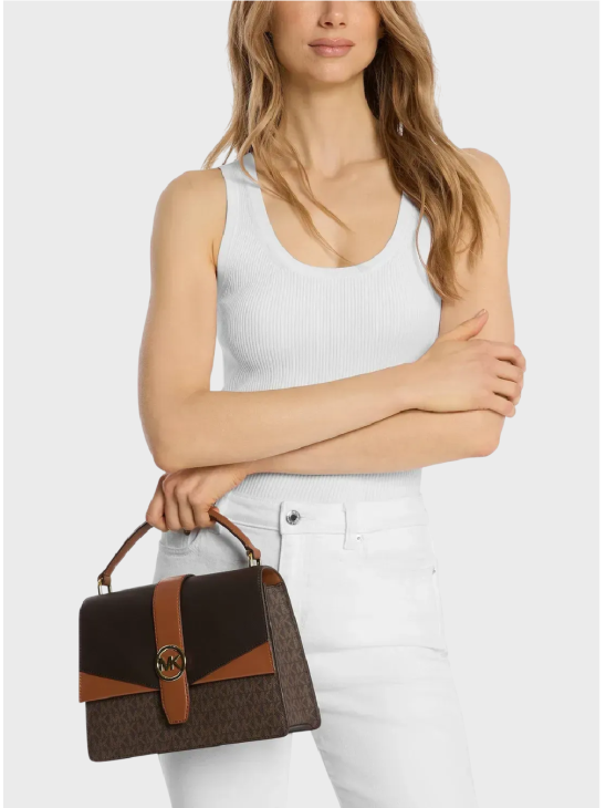 Сумка Michael Kors Greenwich Medium Brown Logo