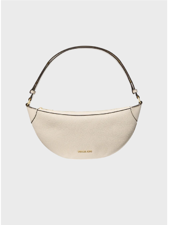 Сумка Michael Kors Hollis Medium 2-in-1 Pebbled Leather and Jacquard Cream Logo