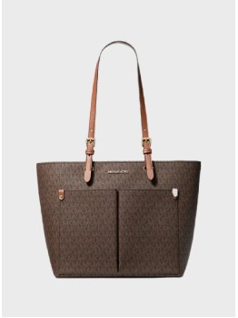 Сумка Michael Kors Jet Set Medium Double Pocket Tote Bag Brown Logo