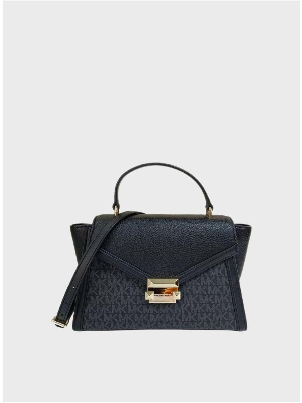 Сумка Michael Kors Whitney Medium Flap Top Handle Satchel Black Logo