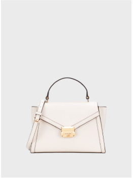Сумка Michael Kors Whitney Medium Flap Top Handle Satchel Cream