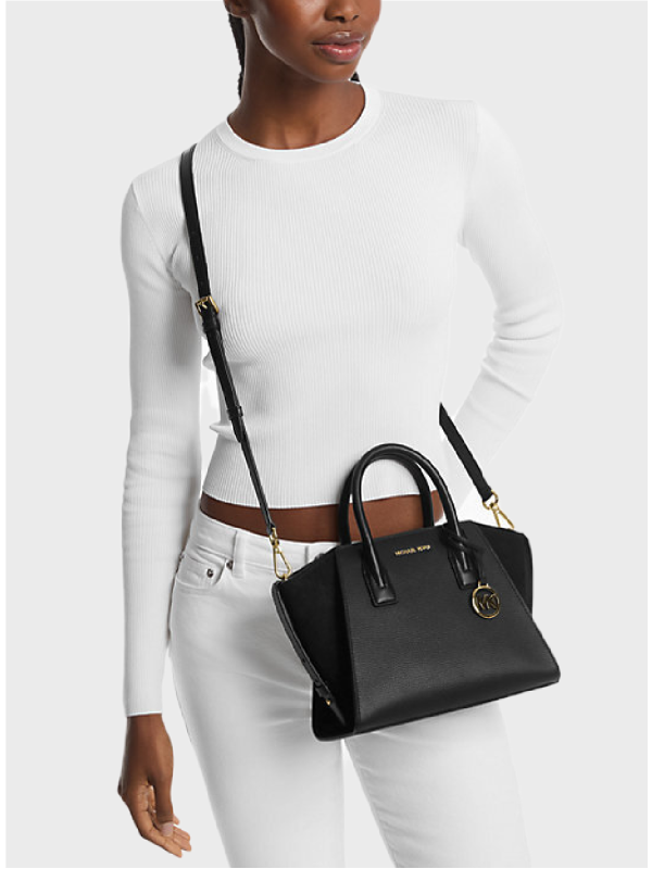 Сумка Michael Kors Avril Small Leather Top-Zip Satchel Black