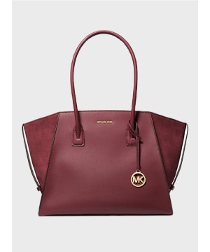 Сумка Michael Kors Avril Large Leather and Suede Tote Oxblood